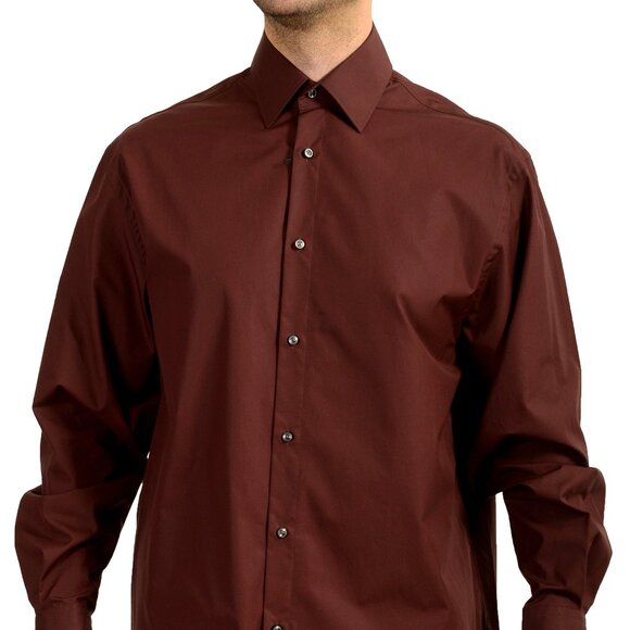 Hugo Boss Men's "NETSTAT" Plum Purple Long Sleeve Casual Shirt US M IT 50 - Picture 1 of 9